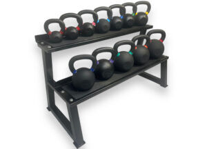 Basics Kettlebell, gietijzer, met getextureerd en geschilderd oppervlak, zwart, 12 kg